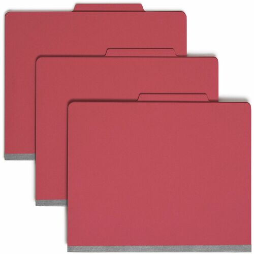 Smead  Classification Folders,2/5 Cut,Letter,1 Divider,10/BX,Red