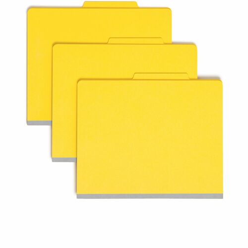 Smead  Classification Folders,2/5 Cut,Letter,1 Divider,10/BX,Yellow