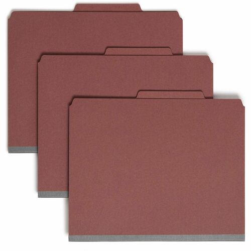 Smead  Classifictn Folders,2/5 Cut,1Div,Letter,2" Exp,10/BX Red