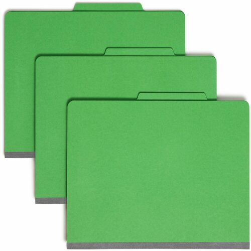 Smead  Classification Folders,2/5 Cut,Letter,2 Divider,10/BX,Green