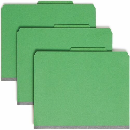 Smead  Classification Folders, 2 Dividers, Letter, 10/BX, Green