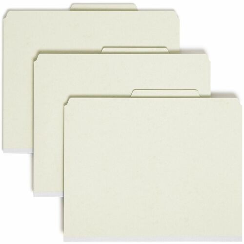 Smead  Classification Folders,3 Div,3" Exp,Ltr,10/BX,Gray Green