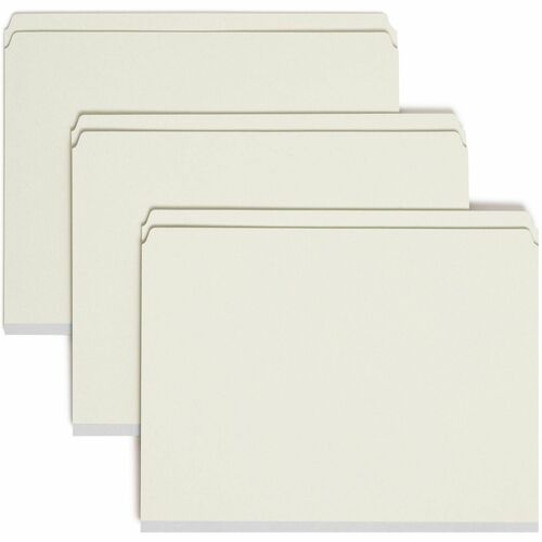 Smead  File Folder,w/ 2 Fasteners,2"Exp,Letter,25/BX,Gray Green