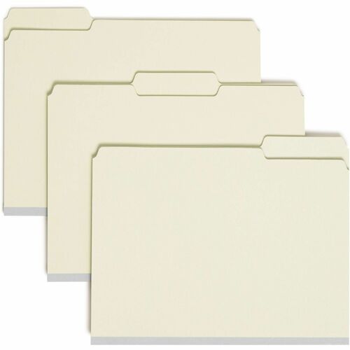 Smead  Top-Tab Folder,2 Fasteners,3" Exp,Letter,25/BX,Gray Green