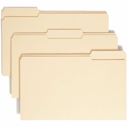 Smead  File Folder,Legal,11 Pt,1-Ply,1/3 Cut Ast Tab,100/BX,Manila