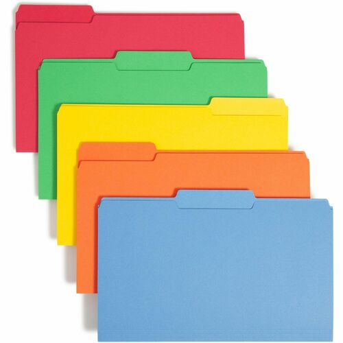 Smead  File Folder,1/3 AST 1-Ply Tab,Legal,100/BX,Assorted