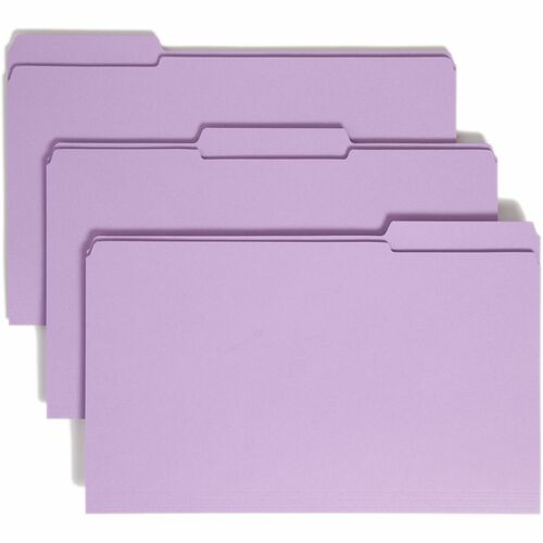Smead  File Folder,1/3 AST 2-Ply Tab Cut,Legal,100/BX,Lavender