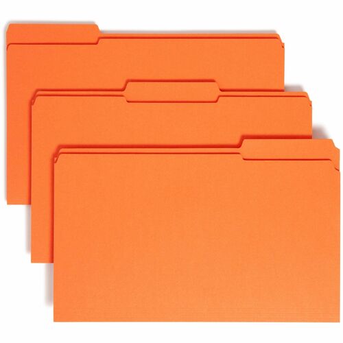 Smead  File Folder,1/3 AST 2-Ply Tab Cut,Legal,100/BX,Orange