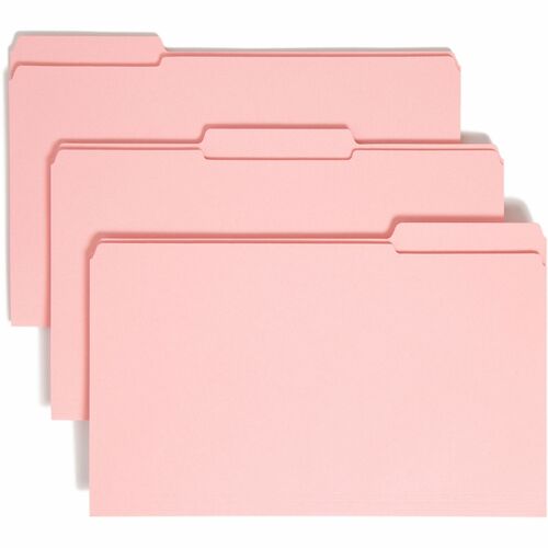 Smead  File Folder,1/3 AST 2-Ply Tab Cut,Legal,100/BX,Pink