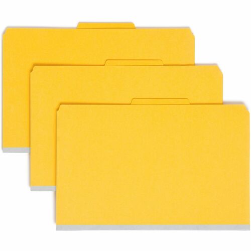 Smead  Classification Folders, 1 Divider, Legal, 10/BX, Yellow