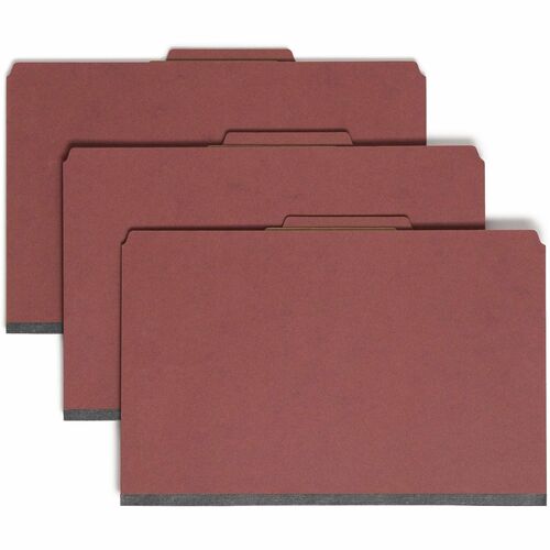 Smead  Classifictn Folders,2/5 Cut,1Div,Legal,2" Exp,10/BX, Red