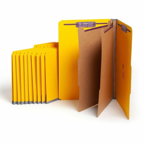 Smead  Classification Folders, 2 Divider, Legal, 10/BX, Yellow