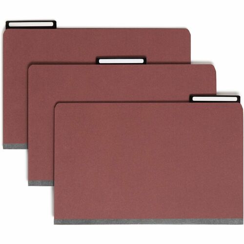 Smead  Classification Folders, 2 Dividers, 2" Exp, Lgl, 10/BX, Red