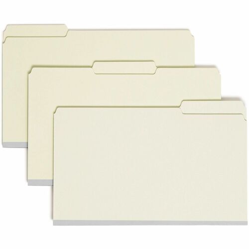 Smead  Top-Tab Folder,2 Fasteners,3" Exp,Legal,25/BX,Gray Green