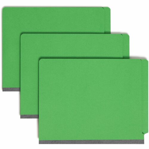 Smead  Classification Folders,2 Dividers, Letter, 10/BX, Green