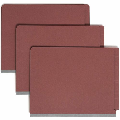 Smead  Classification Folder, 3" Expansion, Letter, 10/BX, Red