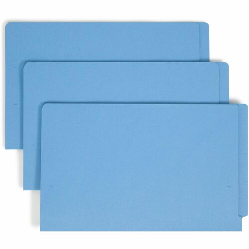 Smead  Color Fastener Folder, 3/4" Exp, Legal, 50/BX, Blue
