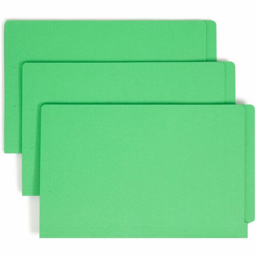 Smead  Color Fastener Folder, 3/4" Exp, Legal, 50/BX, Green