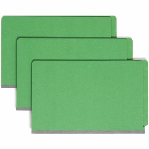 Smead  Classification Folders, 2" Exp,Fasteners,Legal,10/BX, Green