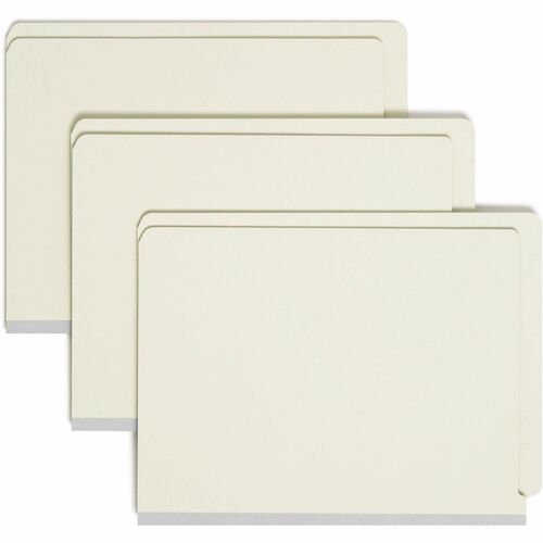 Smead  Pressboard Folders,Straight Tab,2" Exp,Ltr,25/BX,Gray Green