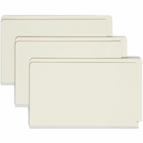Smead  Pressboard Folders,Straight Tab,1" Exp,Lgl,25/BX,Gray Green