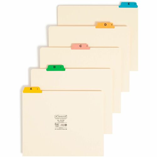 Smead  A-Z Index Files,AST Color 1/5 Poly Tab,Letter, 25/ST, Manila