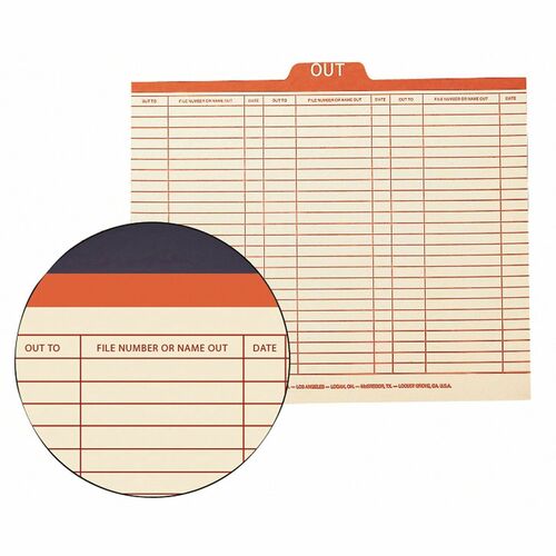Smead  Top-Tab Out Guides, 11-3/4"x10", Letter, 100/BX, Manila