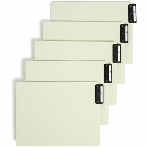 Smead  End Tab Guide,Vertical A-Z/ST, Letter,Gray/Green