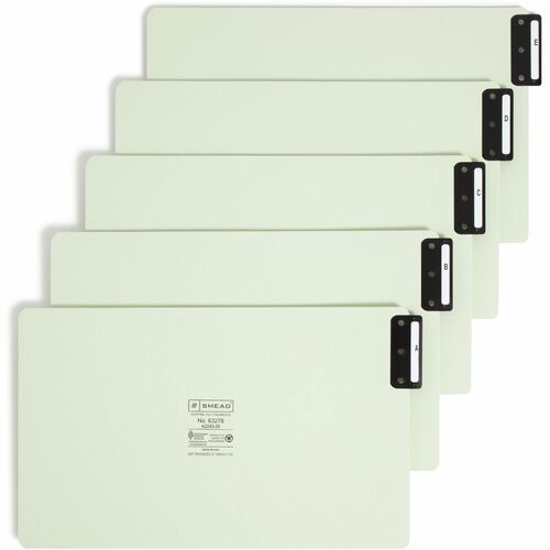 Smead  End Tab Guide,Vertical A-Z/ST, Legal,Gray/Green