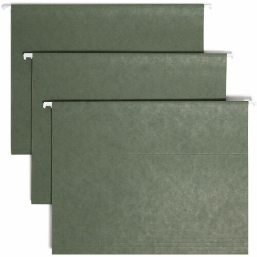 Smead  Hanging Folder, 1/3 Tab Cut, Letter, 25/BX,Standard Green
