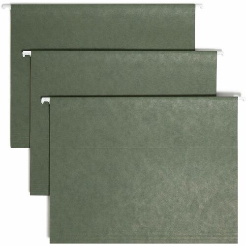 Smead  Hanging Folders, 1/5 Tab Cut, Letter, 25/BX, Standard Green