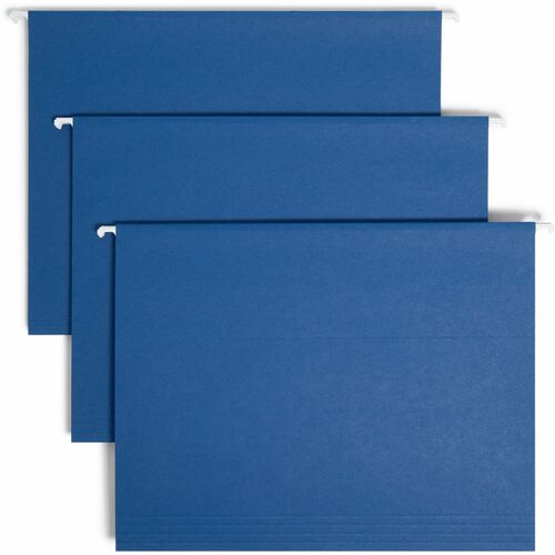 Smead  Hanging Folder, 1/5 Tab Cut, Letter Size, 25/BX, Navy Blue