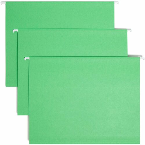 Smead  Hanging Folders w/Poly Tab, 1/5 Tab, Ltr, 25/BX, Green