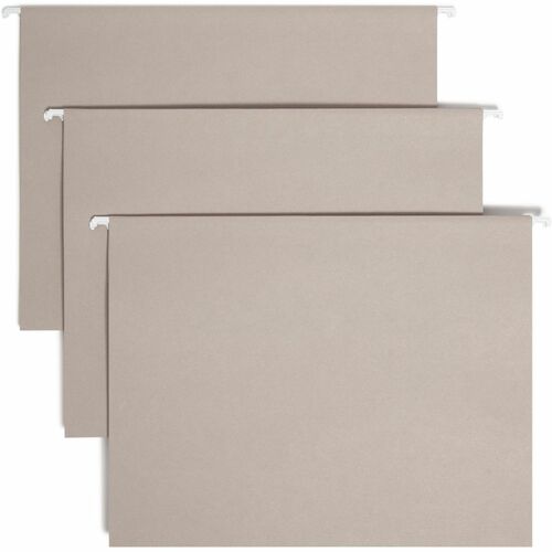 Smead  Hanging Folders w/Poly Tab, 1/5 Tab, Ltr, 25/BX, Gray