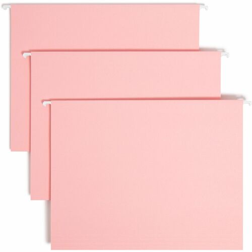 Smead  Hanging Folders w/Poly Tab, 1/5 Tab, Ltr, 25/BX, Pink