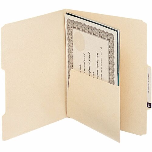 Smead  Self-Adhesive Dividers, W/Pocket, Letter, 25/PK, Manila