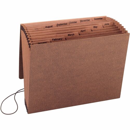 Smead  Expanding Files w/Flap, 12"x10", Letter, Jan-Dec, Brown