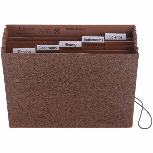 Smead  6 Pocket Expanding File, 5-1/4" Exp, 12"x10", Redrope Print