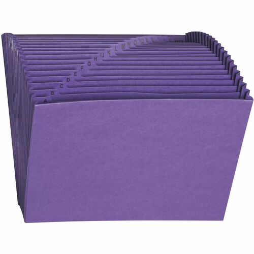 Smead  Expanding Files, No Flap, 21 Pockets, Letter, Purple
