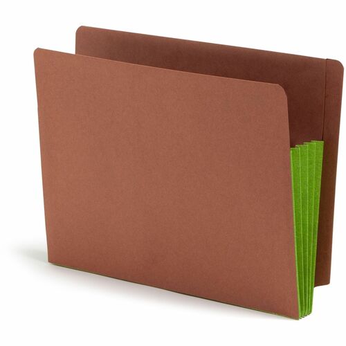 Smead  File Pockets, Extra Wide, 3-1/2" Exp, Letter, 10/BX, Green