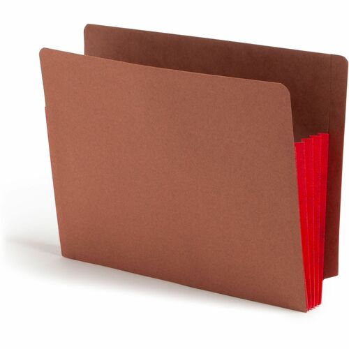 Smead  File Pockets, Extra Wide, 3-1/2" Exp, Letter, 10/BX, Red