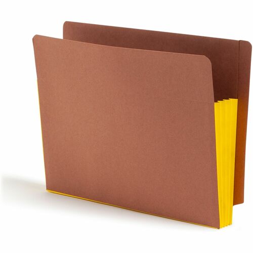 Smead  File Pockets, Extra Wide, 3-1/2" Exp, Letter, 10/BX, Yellow