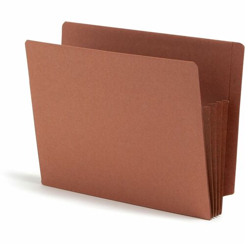 Smead  File Pockets, End Tab, 3-1/2" Exp, Letter, 10/BX, Red
