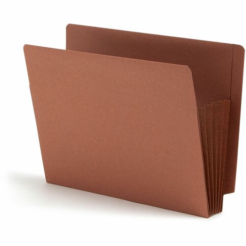 Smead  File Pockets, End Tab, 5-1/4" Exp, Letter, 10/BX, Red