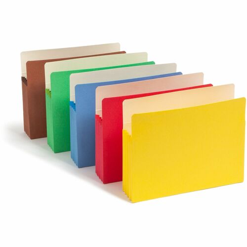 Smead  Top-Tab File Pockets,3-1/2" Exp,11-3/4"x9-1/2",5/PK,Assort.