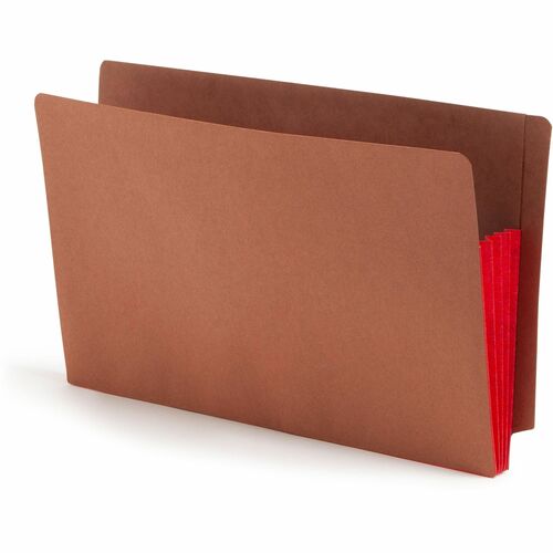 Smead  File Pockets, Extra Wide, 3-1/2" Exp, Legal, 10/BX, Red