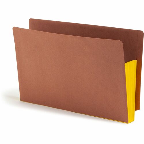 Smead  Extra Wide File Pockets, 3-1/2 Exp, Legal, 10/BX, Yellow