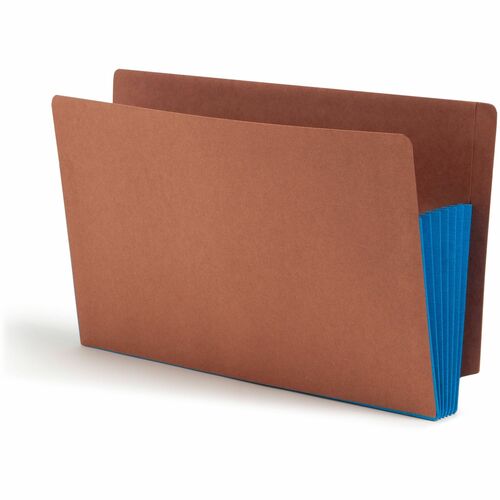 Smead  File Pockets, Extra Wide, 5-1/4" Exp, Legal, 10/BX, Blue