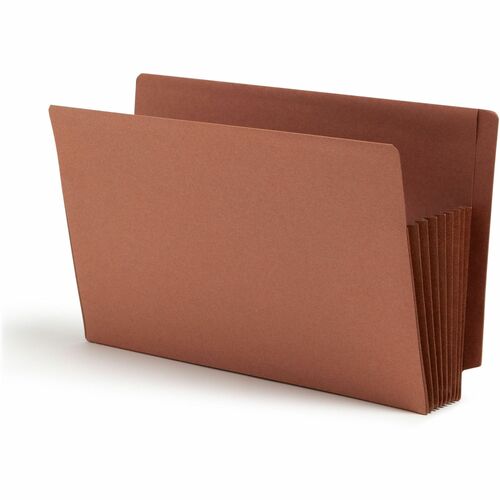 Smead  File Pockets, End Tab, 7" Exp, Legal, 5/BX, Red