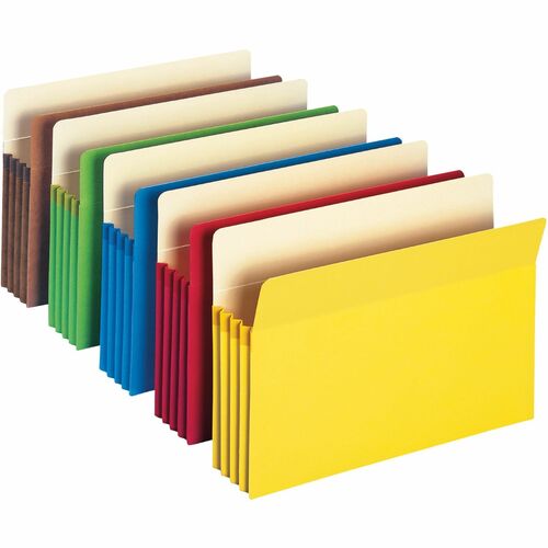 Smead  Top-Tab File Pockets,3-1/2" Exp,14-3/4"x9-1/2",5/Pk,Assort.
